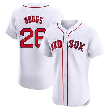 Wade Boggs Men's Elite Boston Red Sox White Home Patch Jersey