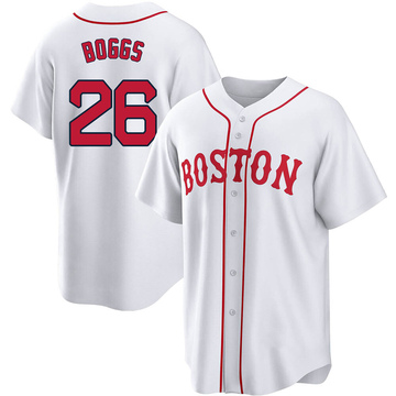 Wade Boggs Men's Replica Boston Red Sox White 2021 Patriots' Day Jersey