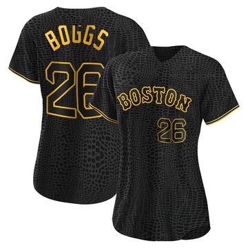 Wade Boggs Women's Authentic Boston Red Sox Black Snake Skin City Jersey