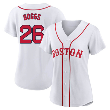 Wade Boggs Women's Authentic Boston Red Sox White 2021 Patriots' Day Jersey