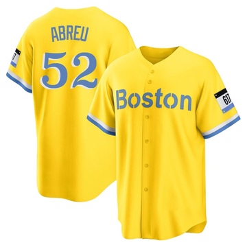 Wilyer Abreu Men's Replica Boston Red Sox Gold/Light Blue 2021 City Connect Player Jersey