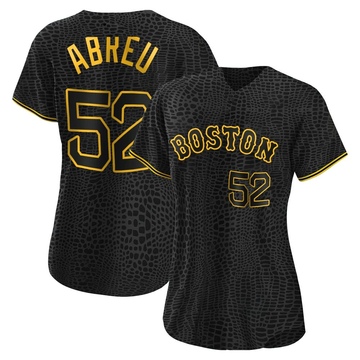 Wilyer Abreu Women's Authentic Boston Red Sox Black Snake Skin City Jersey