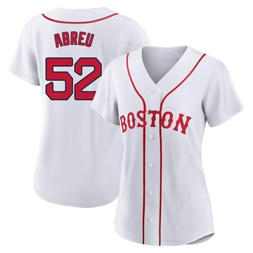 Wilyer Abreu Women's Authentic Boston Red Sox White 2021 Patriots' Day Jersey