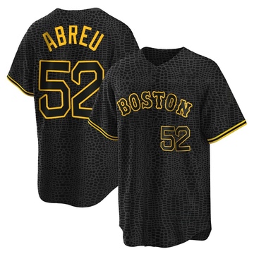 Wilyer Abreu Youth Replica Boston Red Sox Black Snake Skin City Jersey